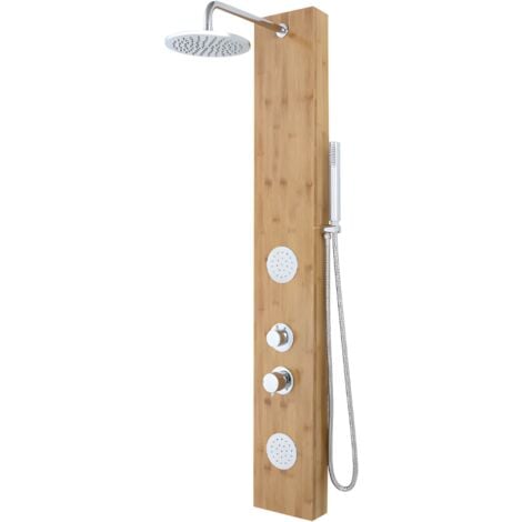 Colonne de douche hydromassante en bambou - 20140 cm - SOLAL