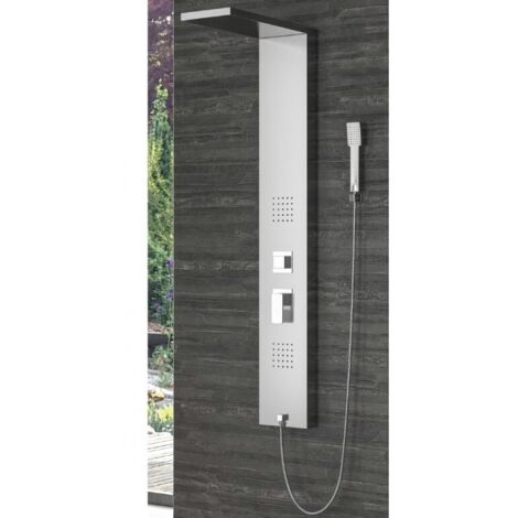 Colonne de douche hydromassante ERATO en acier inoxydable 133 cm