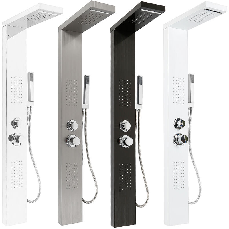 Colonne de douche hydromassante Haloyo Acier Inoxydable,15 x 47 x 130 cm,blanc