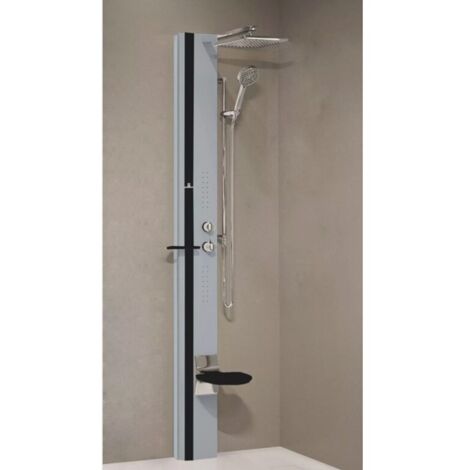 Colonne de douche hydromassante NOVELLINI LINE 1 argent 215 cm-Gris-Gris--