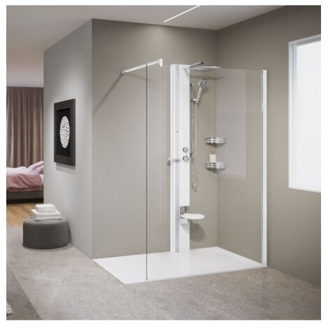 Colonne de douche hydromassante NOVELLINI LINE 1 blanc 215 cm-Blanc-Blanc--