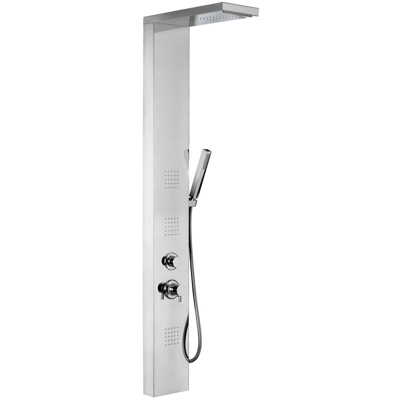 Colonne de douche hydromassante poli en acier inox mod. broadway