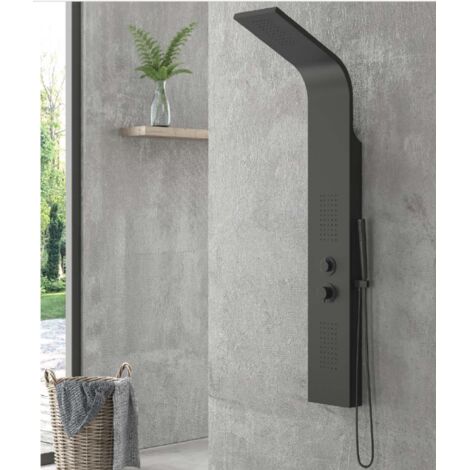 Colonne de douche hydromassante SUE en aluminium 140x20x6,5  cm-http://maisondelatendance.com/img/co/11.jpg-Noir--http://maisondelatendance.com/img/co/11.jpg-