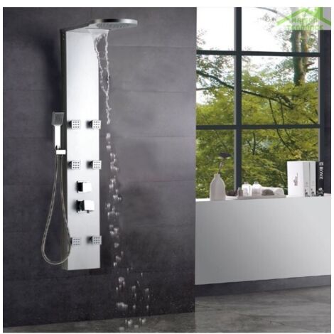 Colonne de douche hydromassante THALIA en ABS chromé 134x20x7 cm