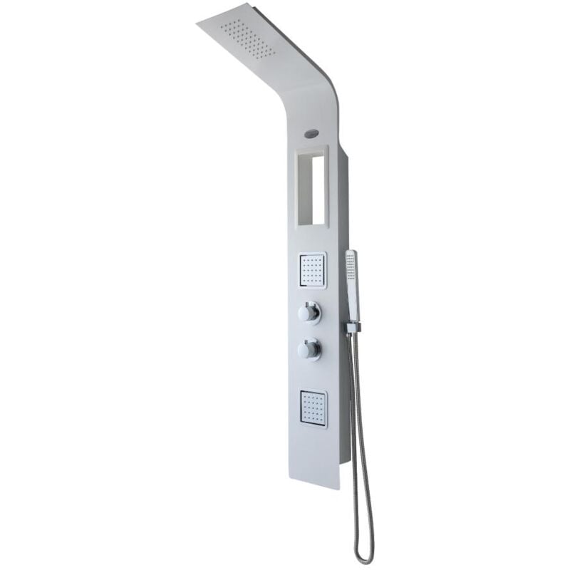 Vente-unique - Colonne de douche hydromassante thermostatique amanda - avec rangement - 22145 cm