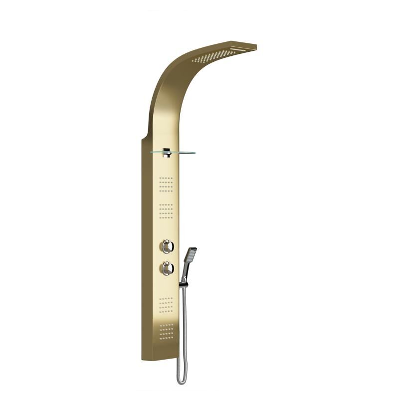 Colonne de douche hydromassante thermostatique - Dorée - 45 x 150 cm - josta