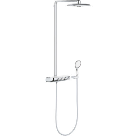 Grohe – Colonne de douche thermostatique 26250000 – Douche de tête Rainshower 360 DUO – Douchette Power&Soul 115 mm – Flexible Silverflex 1750 mm