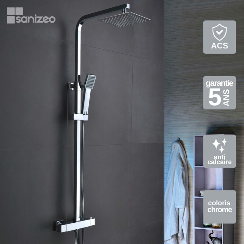 Colonne de Douche Thermostatique Anti-Calcaire Chrome imex vigo BTV013