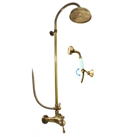 Colonne de douche LABE avec douchette en laiton bronze H.111cm