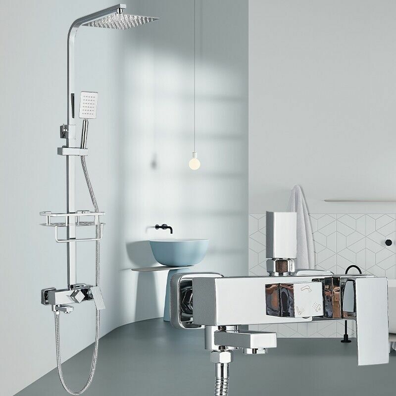 Zamery - Colonne de Douche laiton avec 3 Fonctions,Système de Douche Réglable Hauteur Montage Mural Ensemble de Douche avec 8 inch Haute Pression