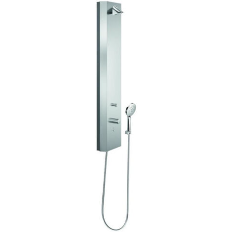 Colonne de douche LINUS Inox DP-C-T-D-H eau mitigée, thermostatique inox brossé SCHELL