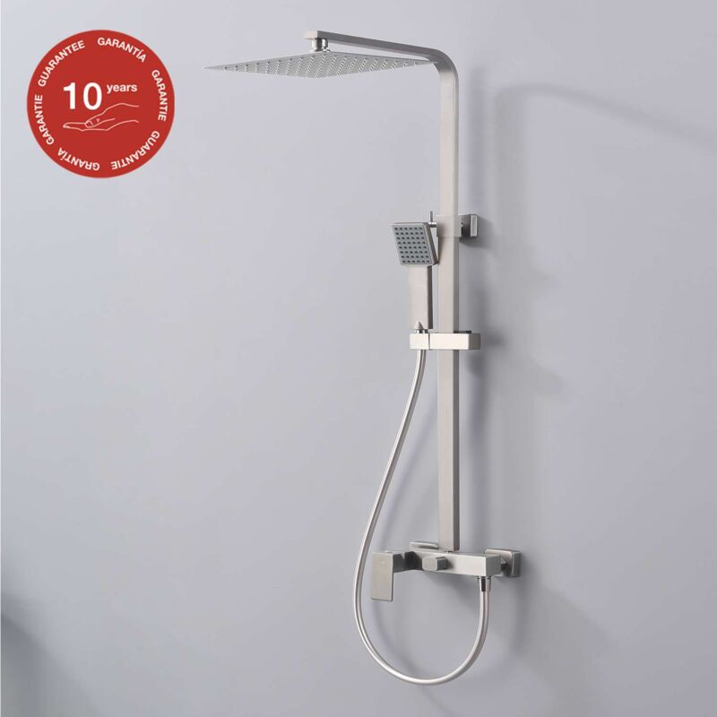 Colonne de douche mécanique avec barre extensible sky bath nickel brossé Inox S304 série army