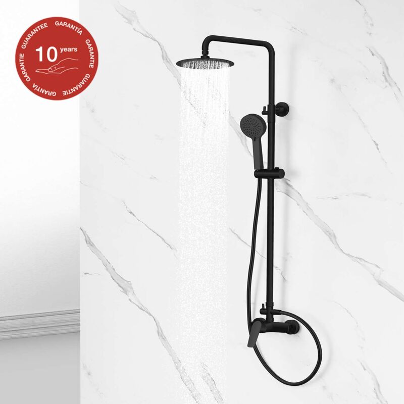 Colonne de douche mécanique avec barre extensible SKY BATH noir mat série NATURE