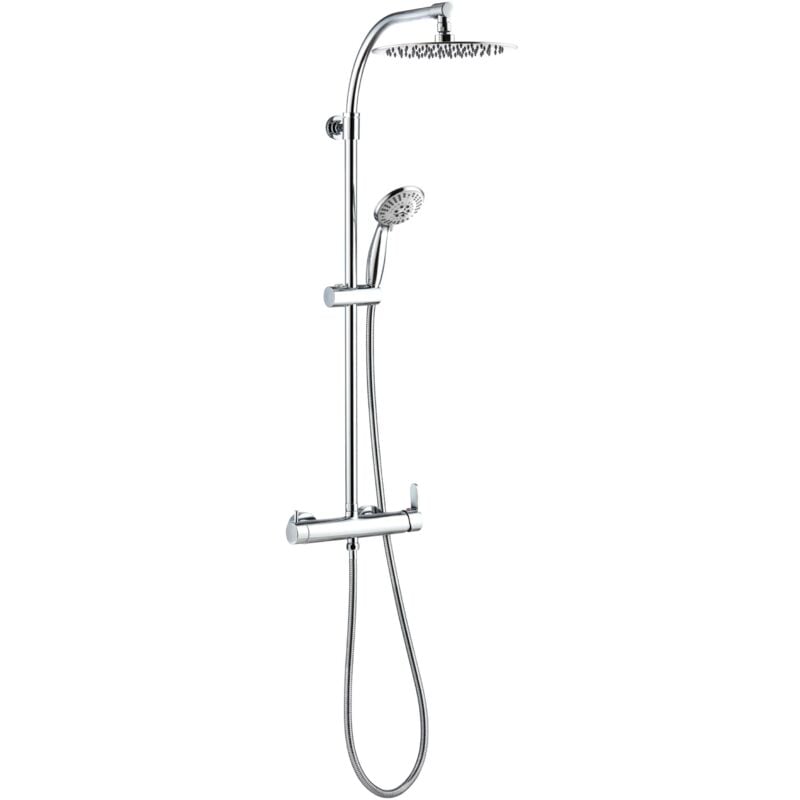 Colonne de douche avec mitigeur mécanique Milano Touch 4 jets Wirquin 60721388, gris