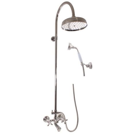 Colonne de douche MORAVA en laiton chromé avec douchette 130 cm