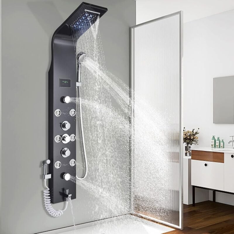 Colonne de Douche Multifonctionnel Buses Massants Panneau de Douche Tour de Douche Multifonctionnelle Contrôlée Par Commutation Séparée