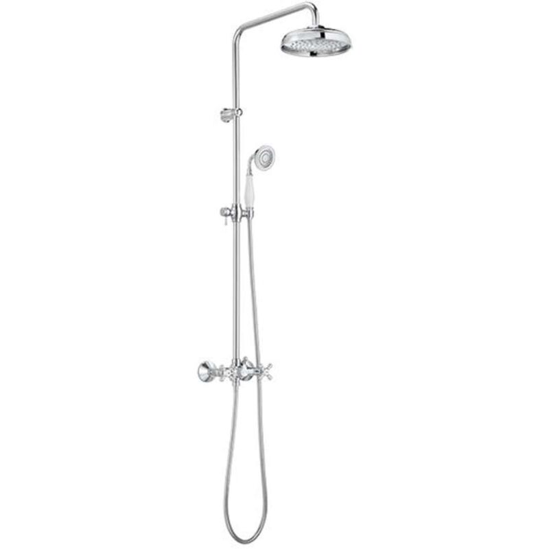 Carmen - Ensemble de douche avec mitigeur, diamètre 22 cm, 1 jet, chrome A5A974BC00 - Roca