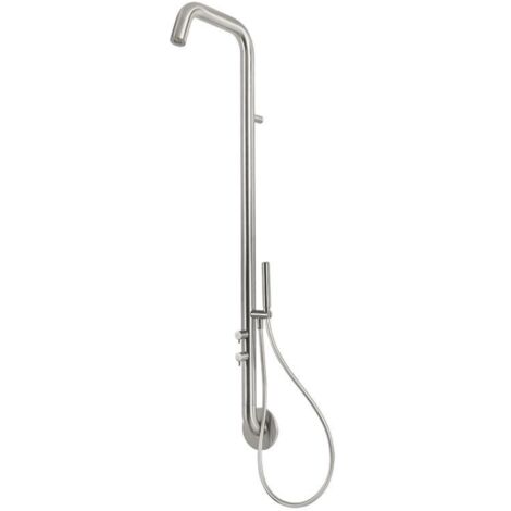 Colonne de douche murale en acier inoxydable AISI 316L avec mitigeur et douchette Idral M84DX-03000 Acier inoxydable
