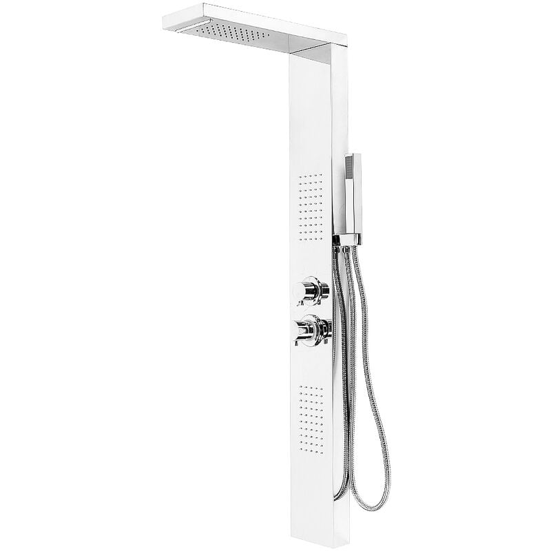 Colonne de Douche Murale Système de Panneau Multi-Fonctionnel en Acier Inox - Argent