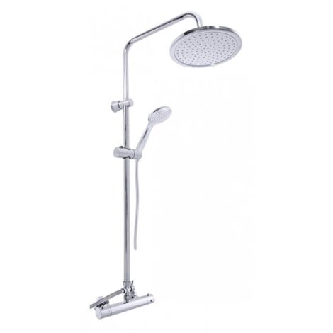 Colonne de douche murale thermostatique laiton chromé H. 109 cm