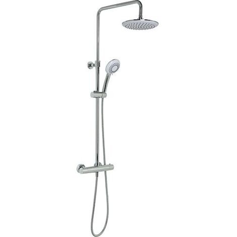 Colonne de douche Muun douchette, tête de douche Ø 200 mm et mitigeur thermostatique chrome