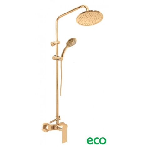 Colonne de douche NIL en laiton doré brossé H. 116 cm