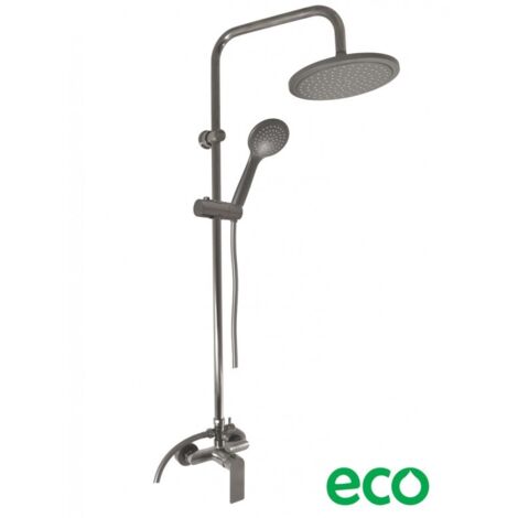 Colonne de douche NIL en laiton métal gris brossé H. 116 cm