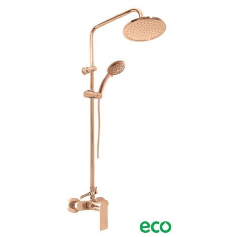 Colonne de douche NIL en laiton rose gold poli H. 116 cm