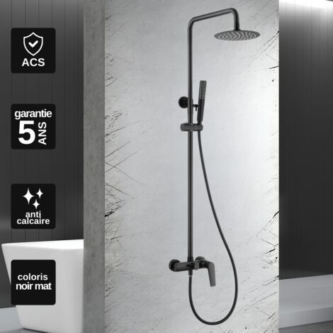 Colonne de Douche noir mat anti-calcaire - Design Moderne et Économie d'eau - Kit Complet DELOS IMEX