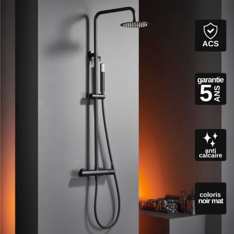 COLONNE DE DOUCHE THERMOSTATIQUE EN LAITON ROSÉ DORÉ (CUIVRE) SC418 COLLECTION PENEE | Leroy Merlin