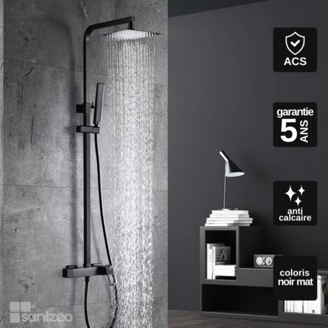Colonne de Douche noir mat anti-calcaire - Design Moderne et Économie d'eau - Kit Complet SUECIA IMEX