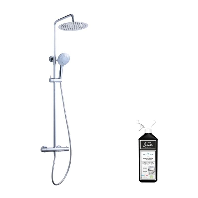 Colonne de douche paini Loggia confort reglable en hauteur + nettoyant Briochin