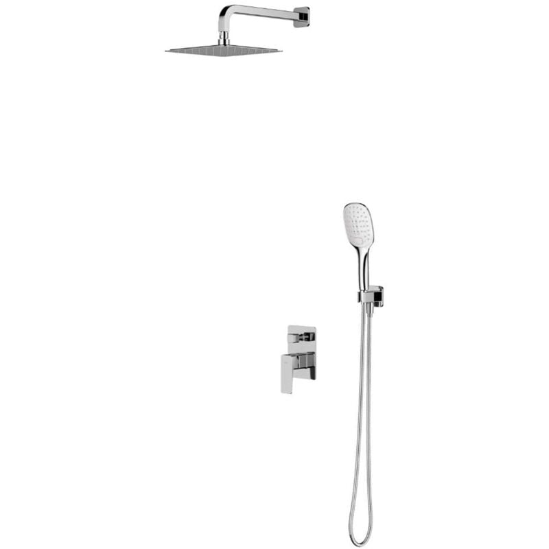 Parma - Set de douche avec mitigeur encastré, corps d'encastrement, 25x25 cm, 3 jets, chrome SYSPM10CR - Omnires