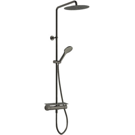 Colonne de douche porte savon omega chromé noir brossé - CRISTINA ONDYNA OG48775