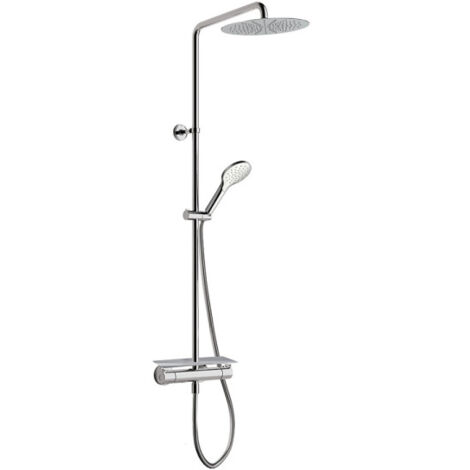 Colonne de douche porte savon + pomme ronde omega chromé - CRISTINA ONDYNA OG48751