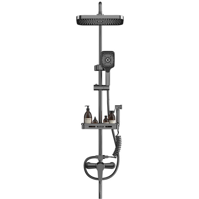 Colonne De Douche Pour Baignoire Avec Mitigeur, Réglable en Hauteur, Ensemble De Douche Avec Mitigeur Pour Baignoire, Système De Douche gris