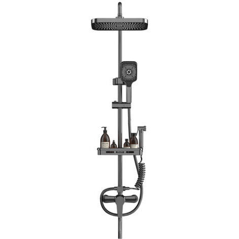 Colonne De Douche Pour Baignoire Avec Mitigeur, Réglable en Hauteur, Ensemble De Douche Avec Mitigeur Pour Baignoire, Système De Douche gris