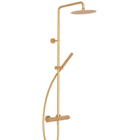 Colonne De Douche Profilo Thermostatique Complete Or Brosse - CRISTINA ONDYNA PF48696P