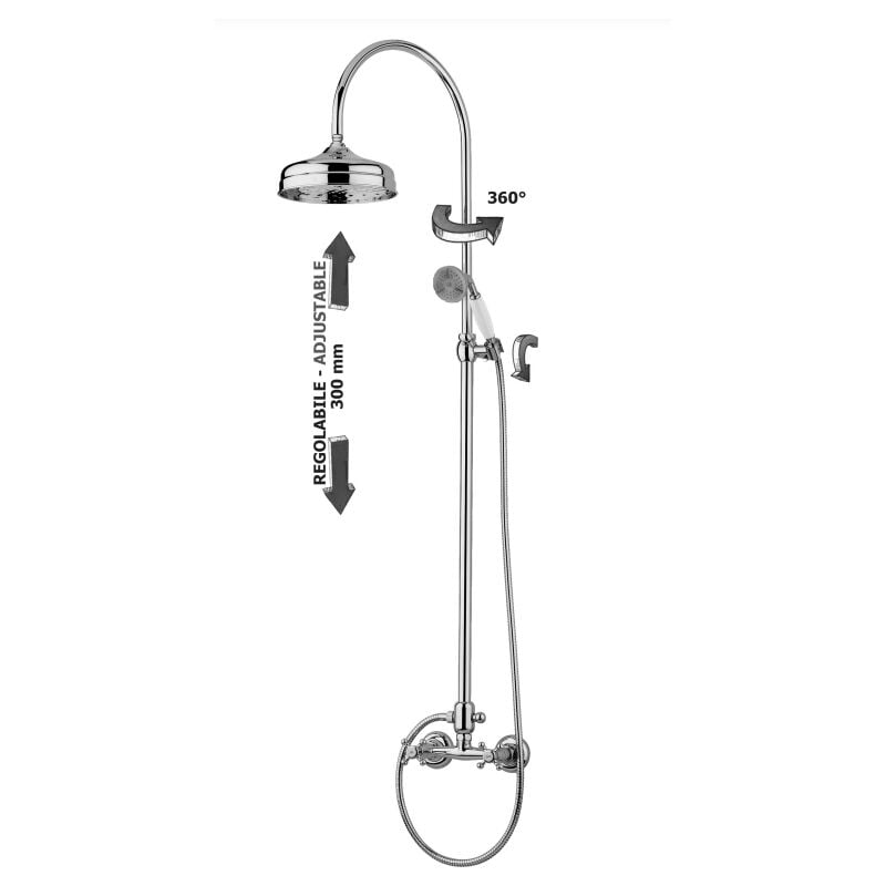 Paffoni - Colonne de douche réglable Belinda ZCOL201CR Chromé - Métal