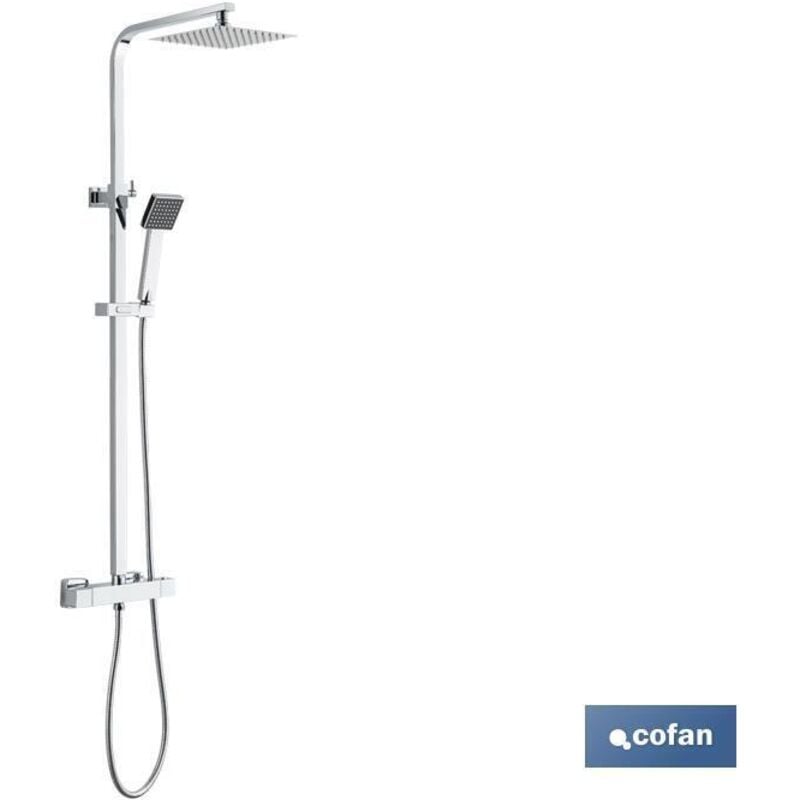 Colonne de Douche Thermostatique Design Carré 90-1,40cm
