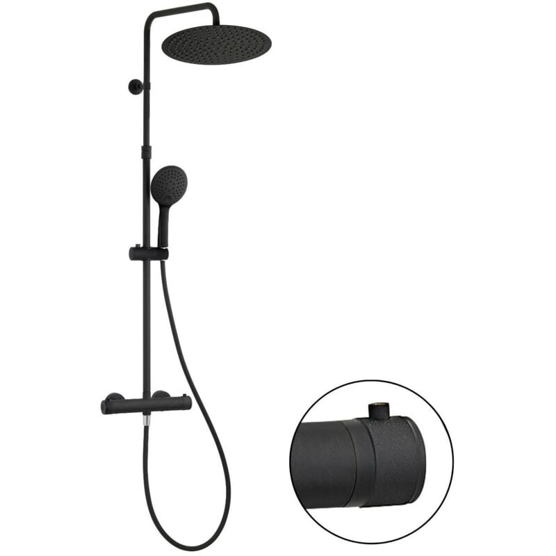 Colonne de douche ronde en inox bruma