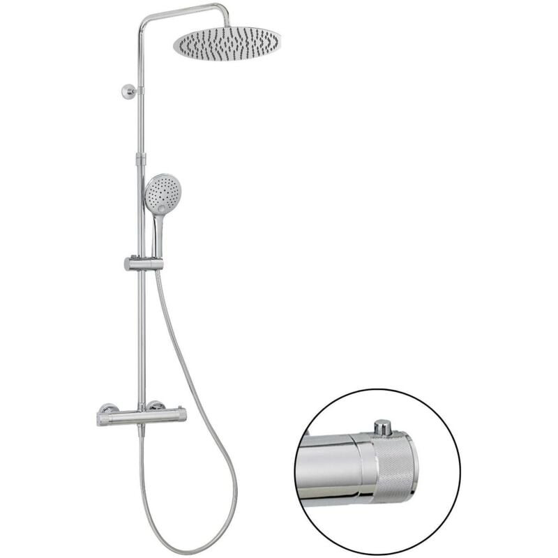 Colonne de douche ronde en inox bruma