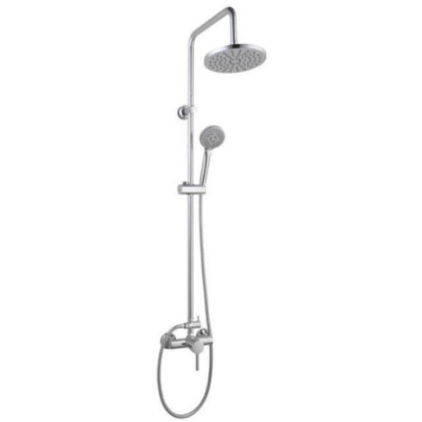 Colonne de douche ROUSSEAU Timaru avec mitigeur mécanique chrome - Tete de douche orientable, douchette 3 jets