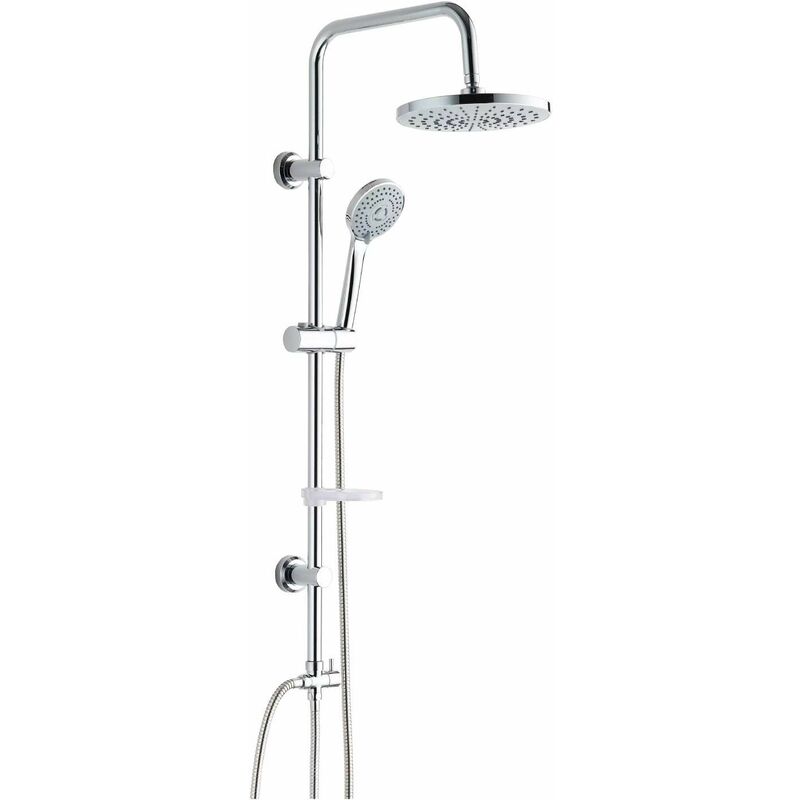 Damast - Colonne de douche sans mitigeur à entraxe réglable Nature tonda 18185 Chromé