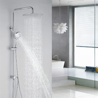Colonne de Douche sans Robinetterie Ensemble de Douche SS304 Chromé Pommeau de Douche 12 Pouces Kit de Douche Anti-Calcaire