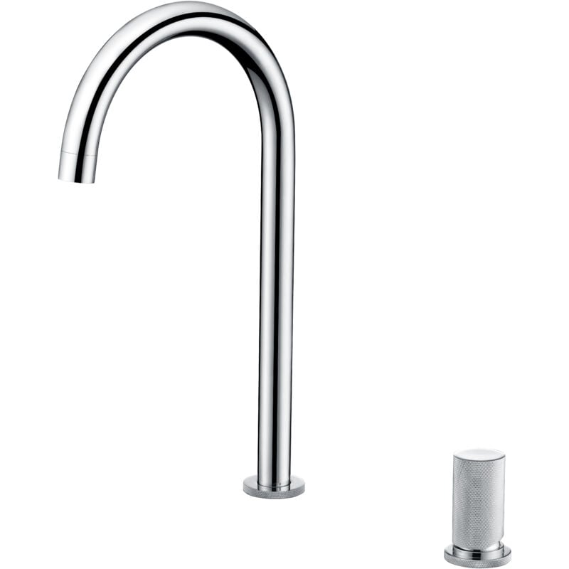 Mice - Robinet d'évier à poignée unique - Robinet de cuisine - Robinet d'évier de cuisine pour eau chaude/froide - Manacor Chrome Series GCM001