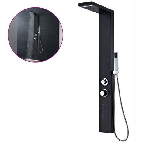 Colonne De Douche Système de panneau de douche Aluminium Mat Noir 90170