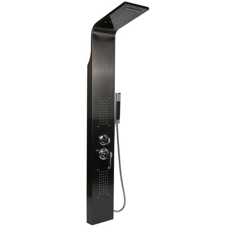 Colonne de Douche Système de panneau de douche Set Ensemble de Douche Acier inoxydable Carré-Noir