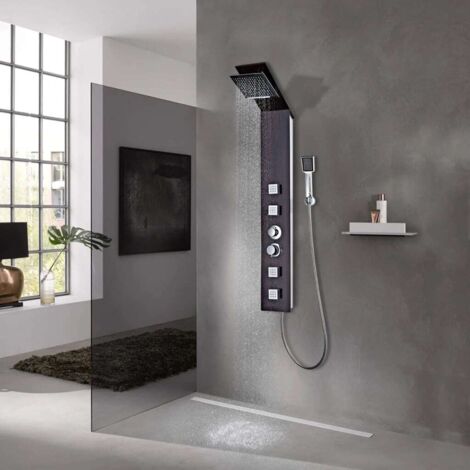 Colonne De Douche  Système de panneau de douche Verre Marron 26078