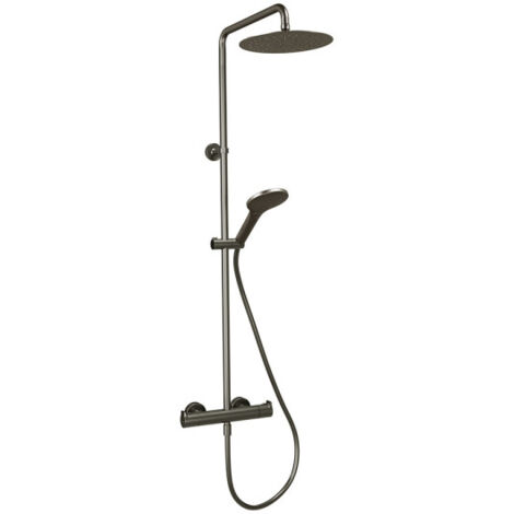 Colonne de douche thermo pomme rond 25 chrome noir brosse - CRISTINA ONDYNA OG48875